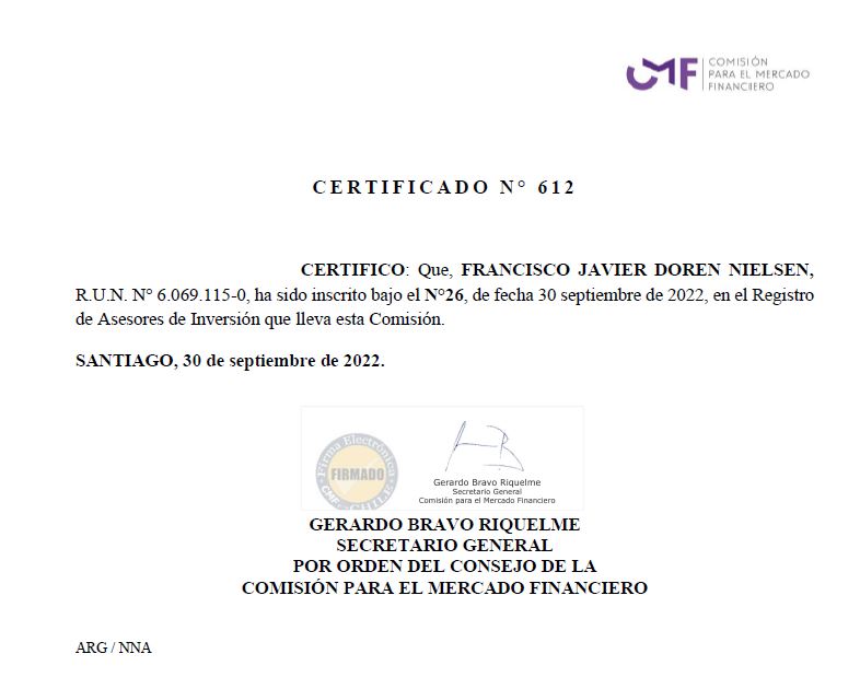 Certificado CMF